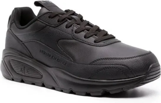 Armani Exchange logo-debossed panelled chunky sneakers Black