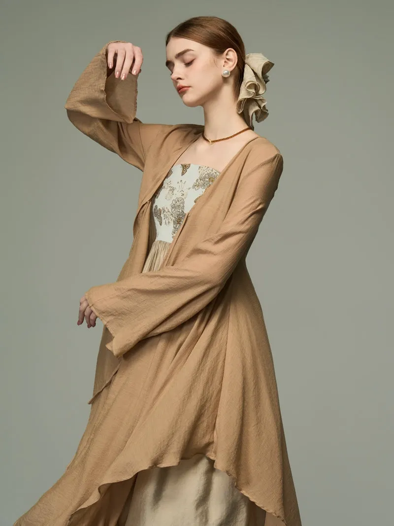 Asymmetry Sheer Loose Long-Cardigan