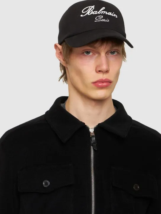 Balmain   Logo cotton baseball cap 