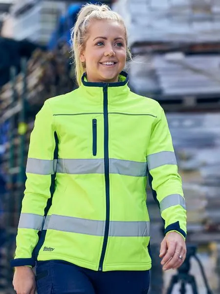 Bisley Women's Taped Two Tone Hi Vis Soft Shell Jacket