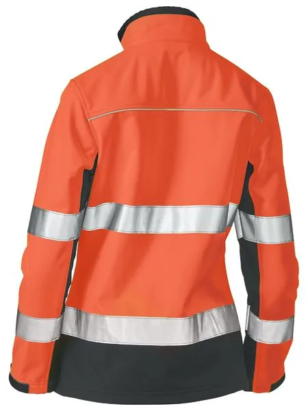 Bisley Women's Taped Two Tone Hi Vis Soft Shell Jacket