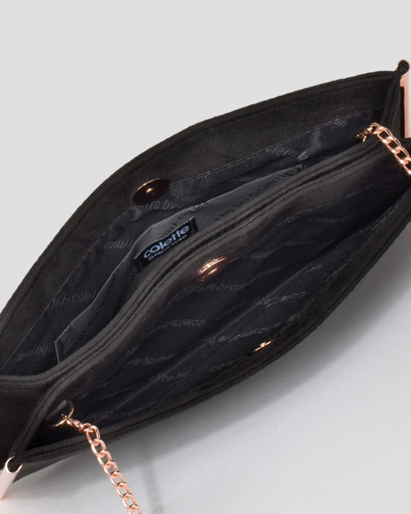 Black Dany Double Pouch Clutch Bag