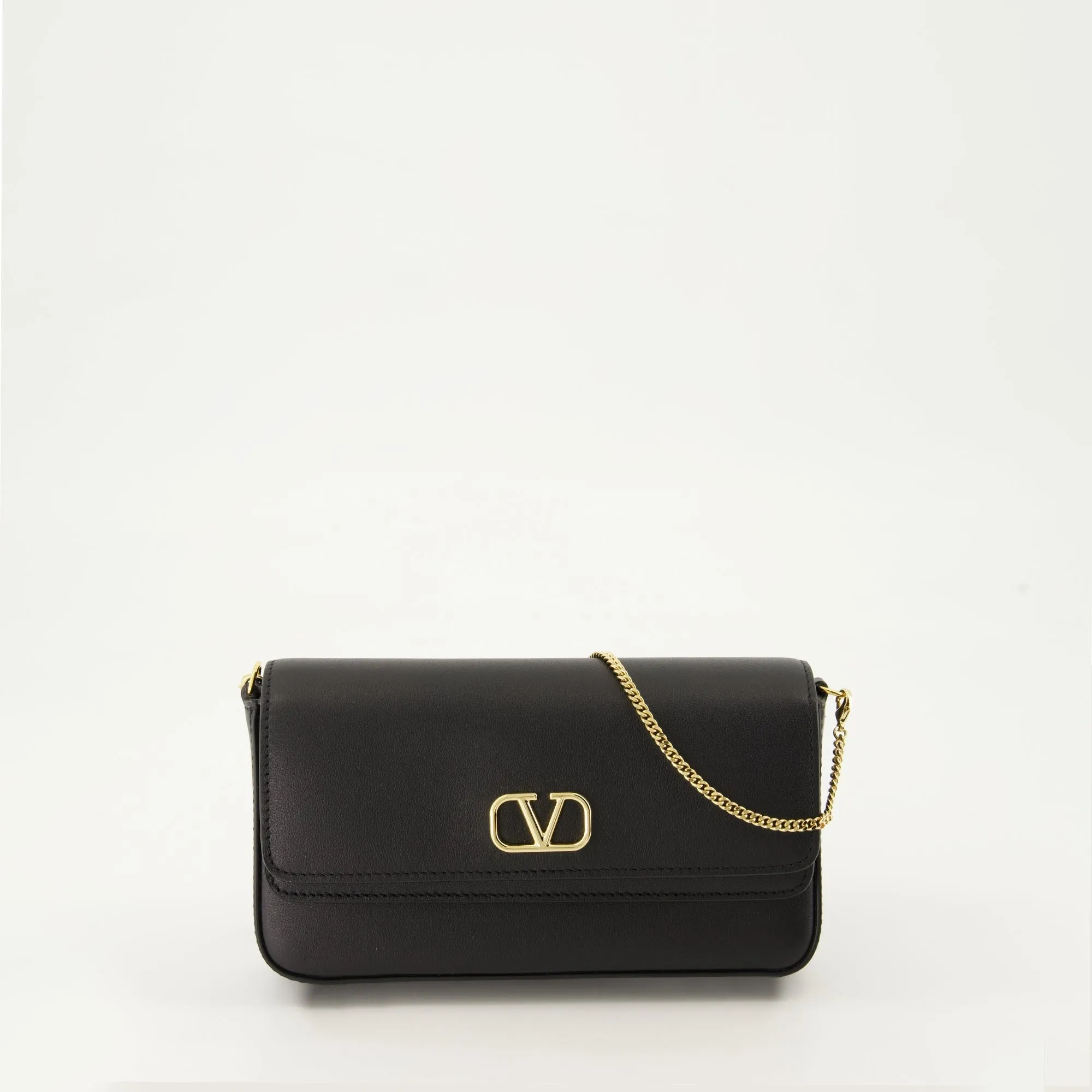 Black Leather Mini Shoulder Bag