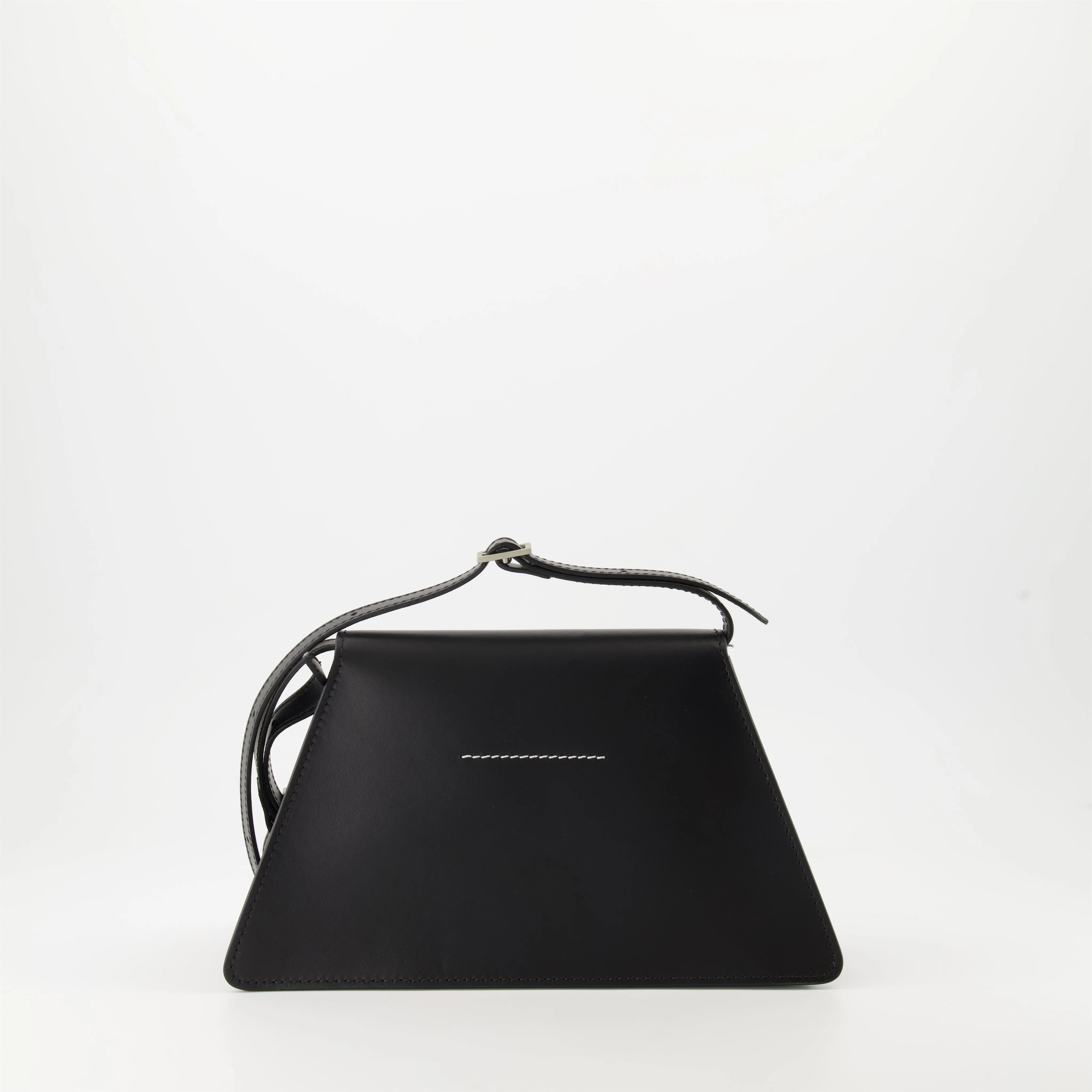 Black Leather Shoulder Bag Numeric