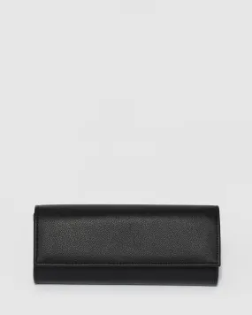 Black Nolene Fold Over Clutch Bag