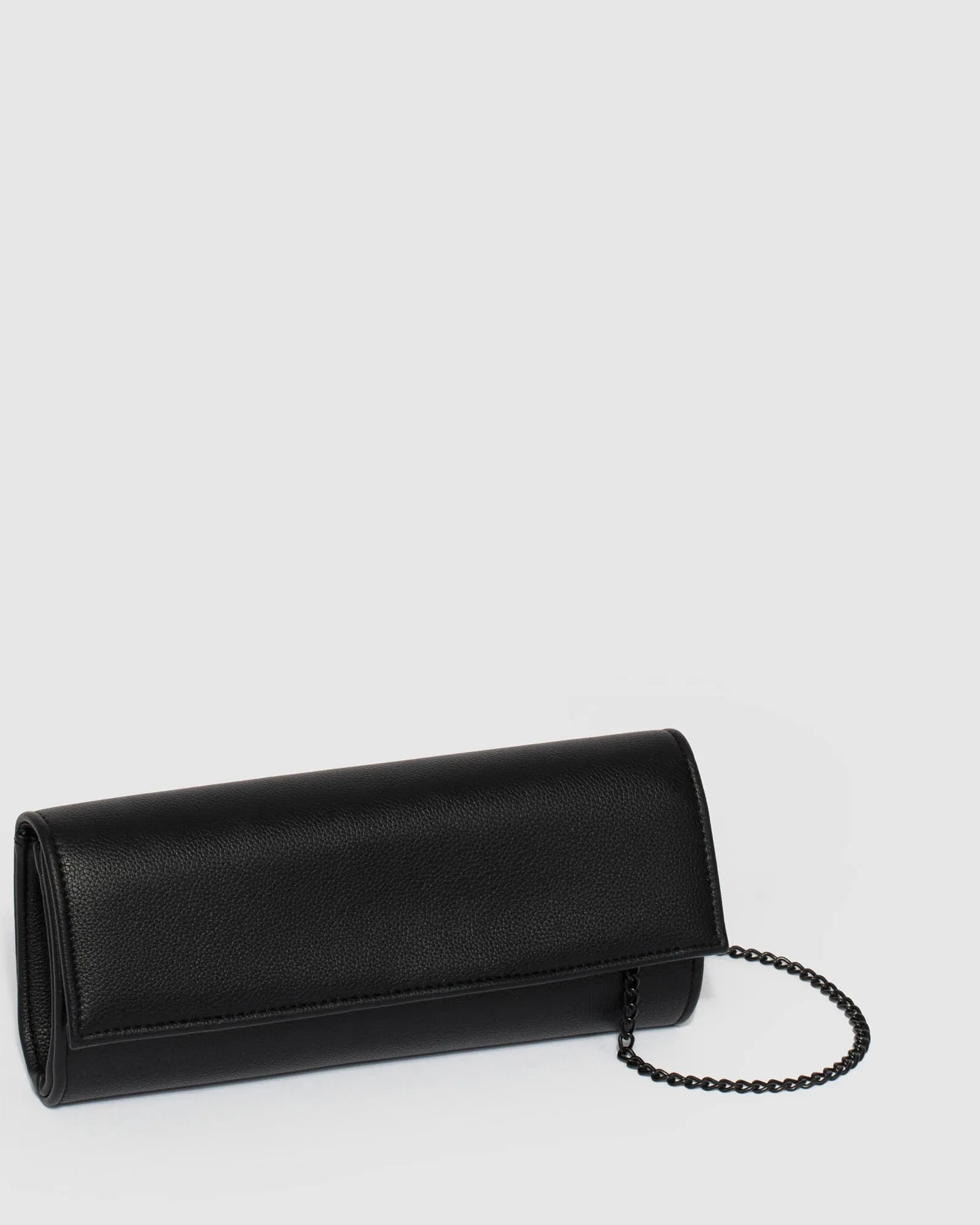 Black Nolene Fold Over Clutch Bag