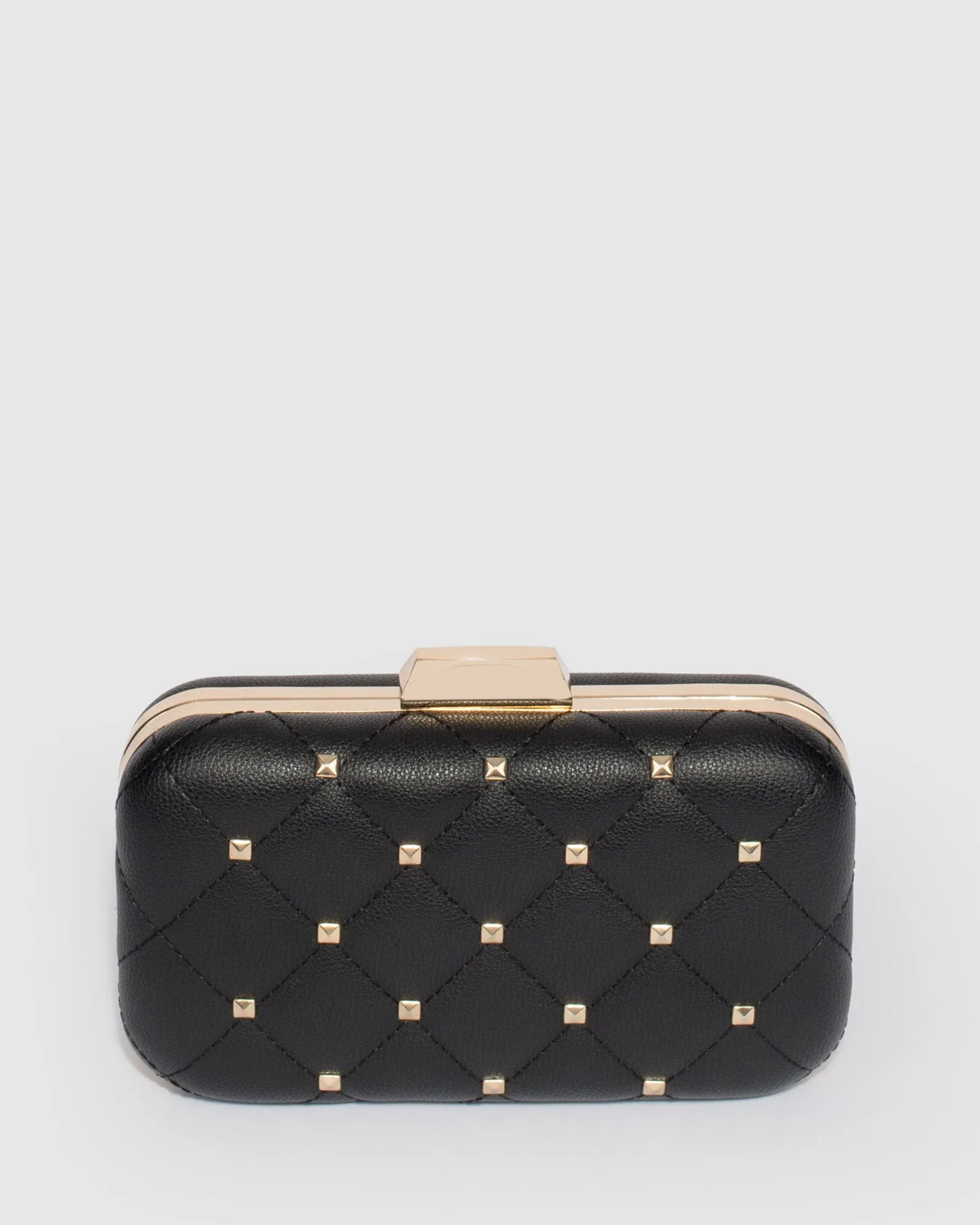 Black Sahar Stud Clutch Bag