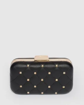 Black Sahar Stud Clutch Bag