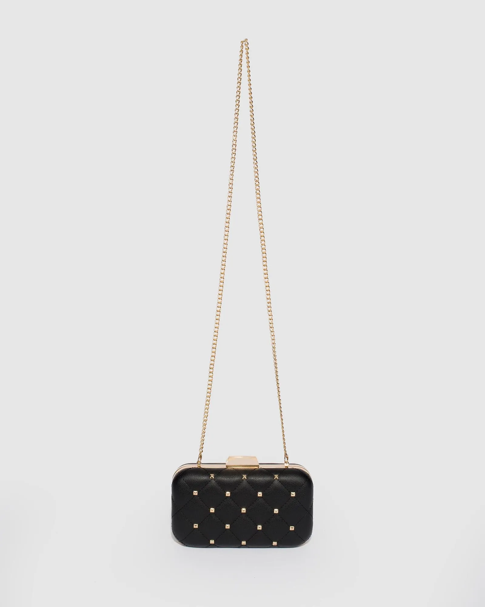 Black Sahar Stud Clutch Bag