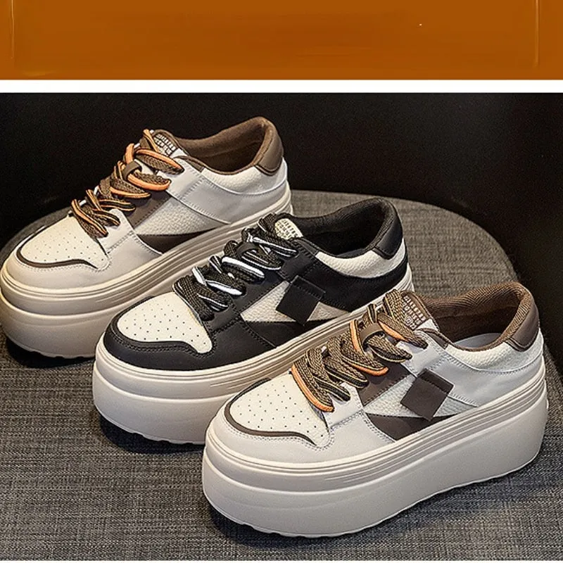 Casual Women's 8cm Hiden Wedge Heel Chunky Vulcanized Sneakers