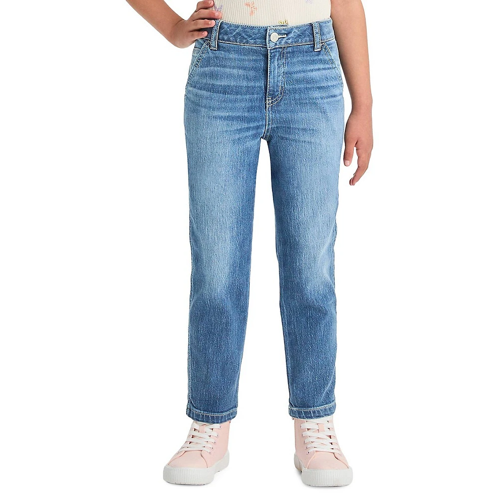 Cat & Jack Girl's High-Rise Carpenter Ankle Straight Jeans