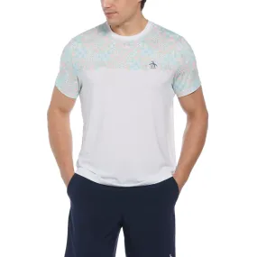 Checkerboard Block Performance Tennis T-Shirt In Bright White