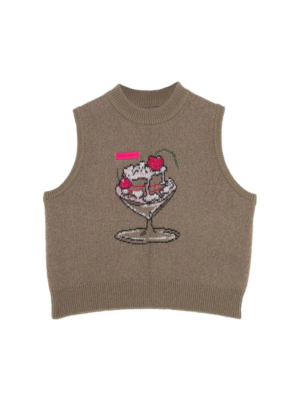 Cherry Cupcake Jacquard Knitted Vest