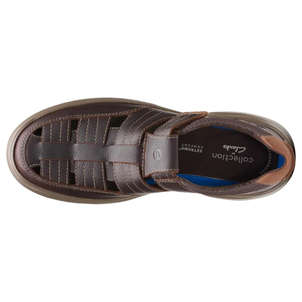 Clarks Bradley Cove Brown Tumbled Leather Sandal (Men's)