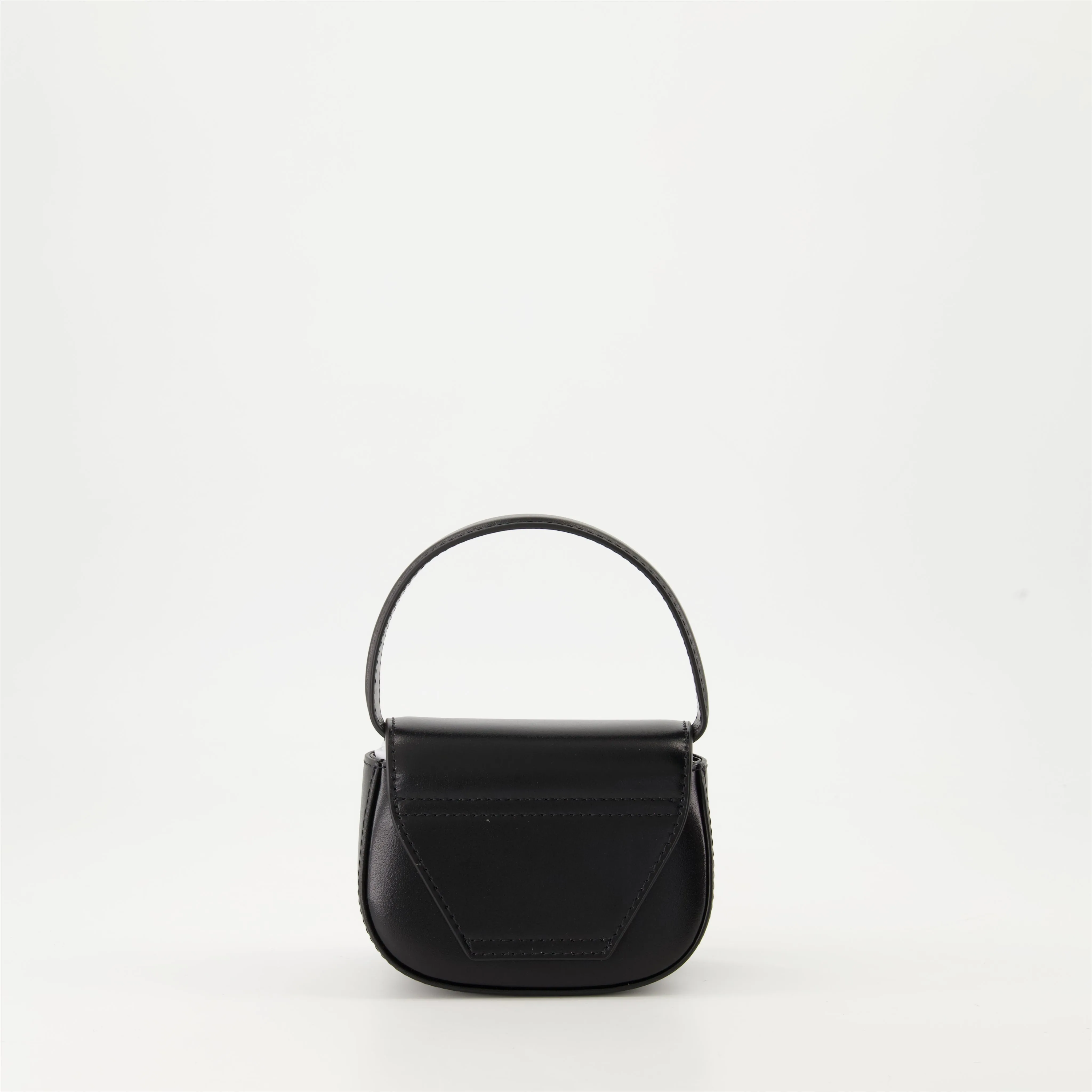 Compact Black Leather Shoulder Bag