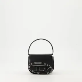 Compact Black Leather Shoulder Bag