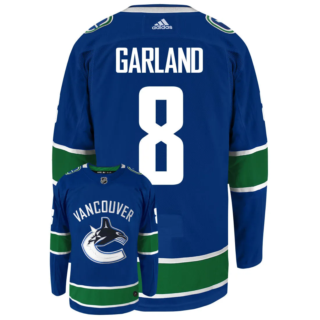 Conor Garland Vancouver Canucks Adidas Primegreen Authentic NHL Hockey Jersey     