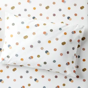 Crate&Barrel Stay Cool Modern Soccer Organic Cotton Kids Pillowcase