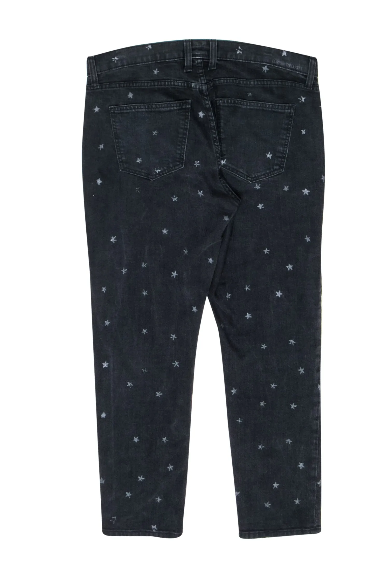 Current/Elliott - Dark Grey Straight Leg Jeans w/ Stars Sz 30