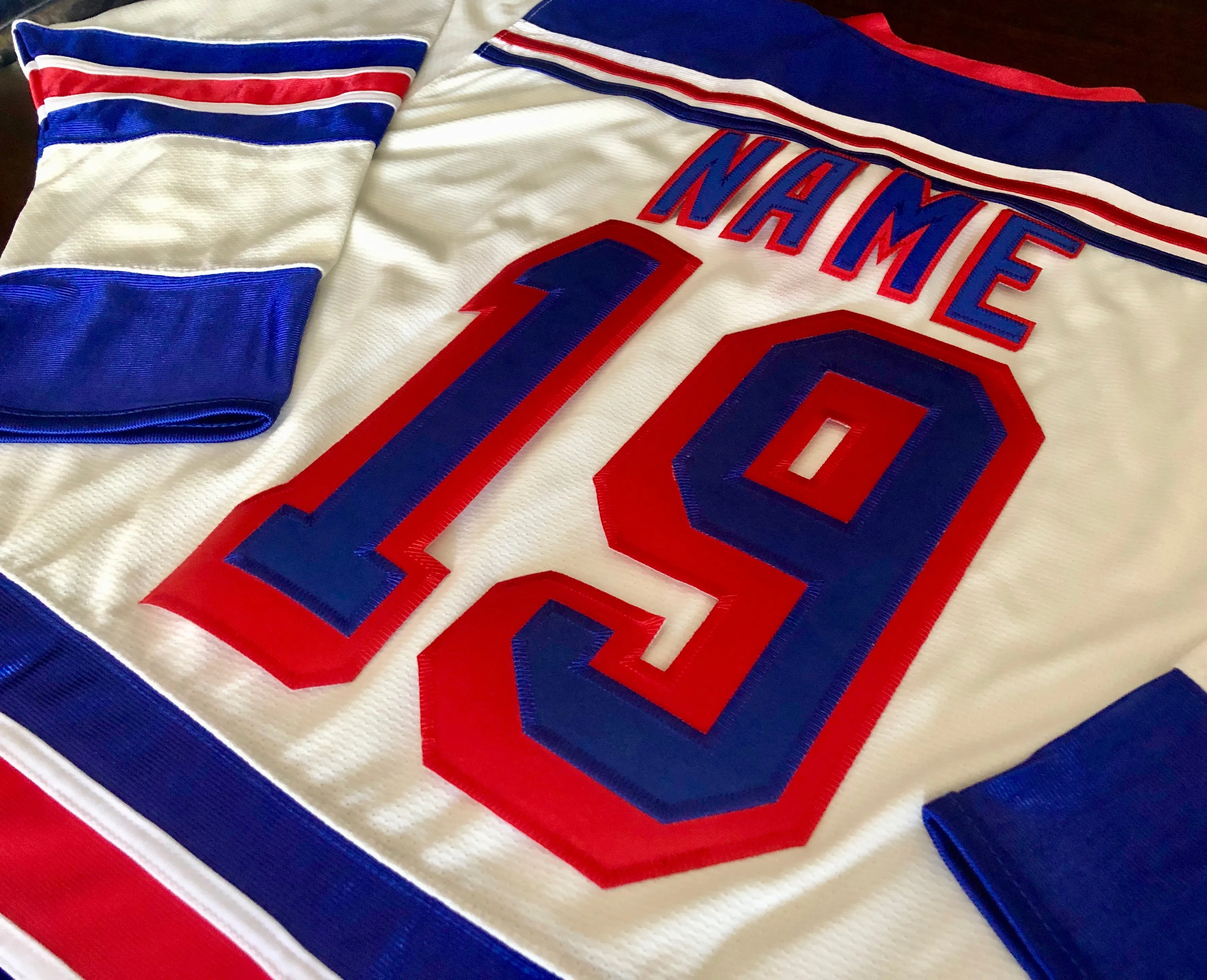 Custom Hockey Jerseys with Rangers in Twill Letters