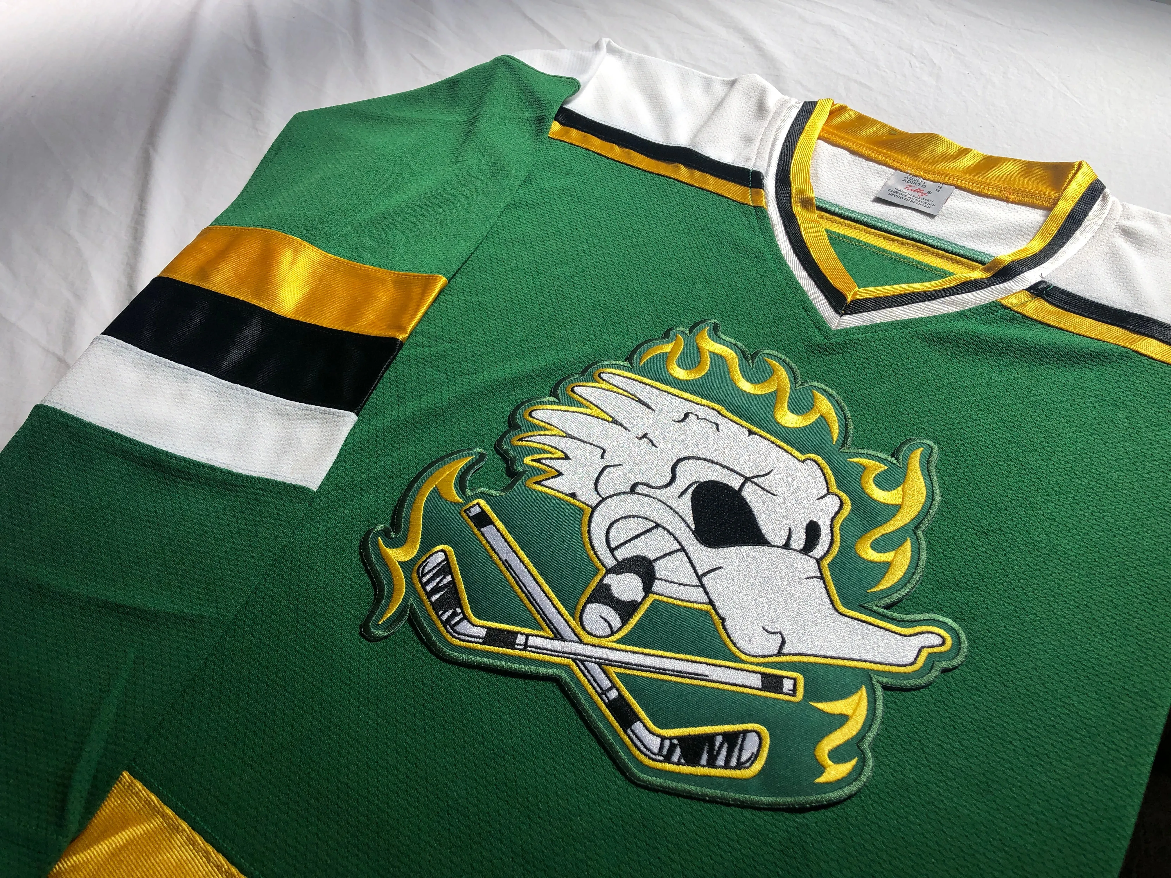 Custom Hockey Jerseys with the Dirty Ducks Twill Logo