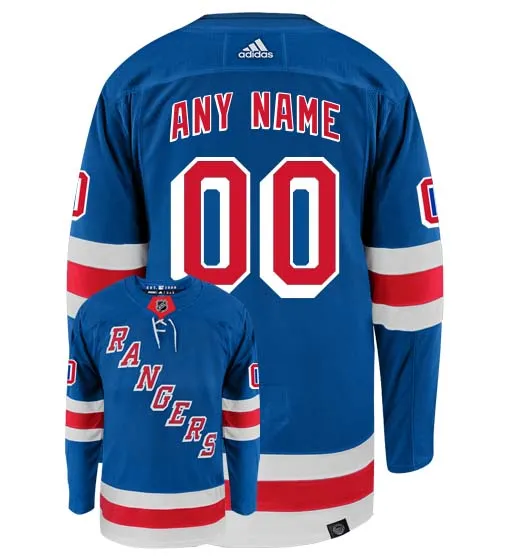 Customizable New York Rangers Adidas Primegreen Authentic NHL Hockey Jersey     