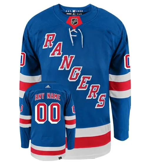 Customizable New York Rangers Adidas Primegreen Authentic NHL Hockey Jersey     