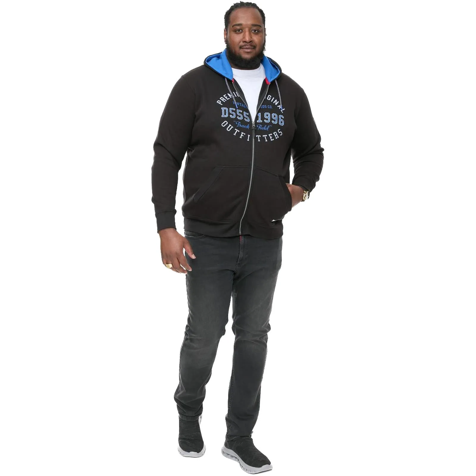 D555 Mens Lingard Big & Tall Hooded Full Zip Jacket