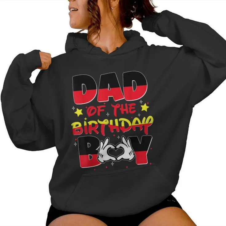 Dad And Mom Of The Birthday Boy Mouse Family Matching Women Hoodie