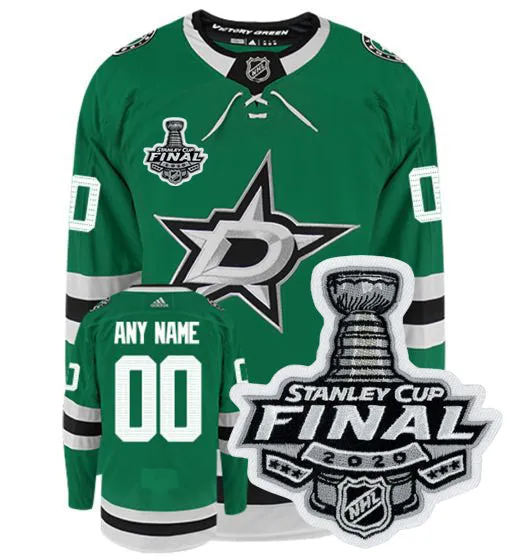 Dallas Stars Adidas Authentic Home NHL Hockey Jersey with 2020 Stanley Cup Final Patch     