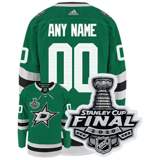 Dallas Stars Adidas Authentic Home NHL Hockey Jersey with 2020 Stanley Cup Final Patch     