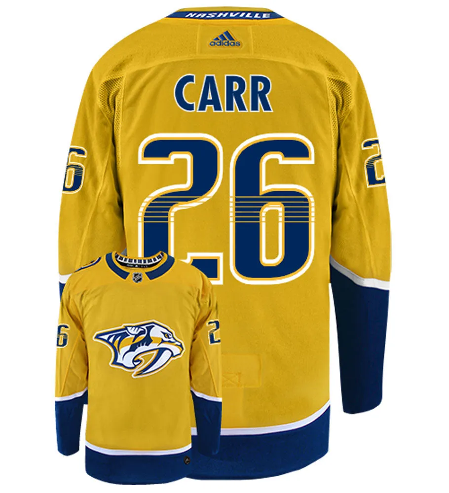 Daniel Carr Nashville Predators Adidas Authentic Home NHL Hockey Jersey     