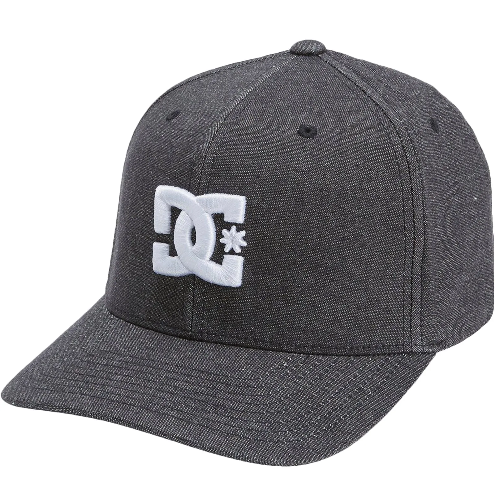 DC Shoes Mens Cap Star Flexifit 6-Panel Baseball Cap - Black - L/XL