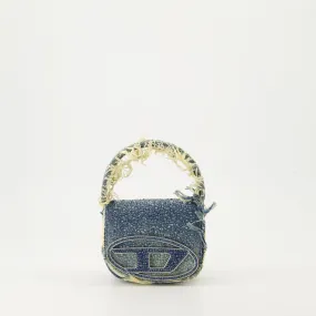 Denim Strass Shoulder Bag