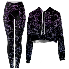 Dodecahedron Madness Cold Crop Hoodie and Leggings Combo