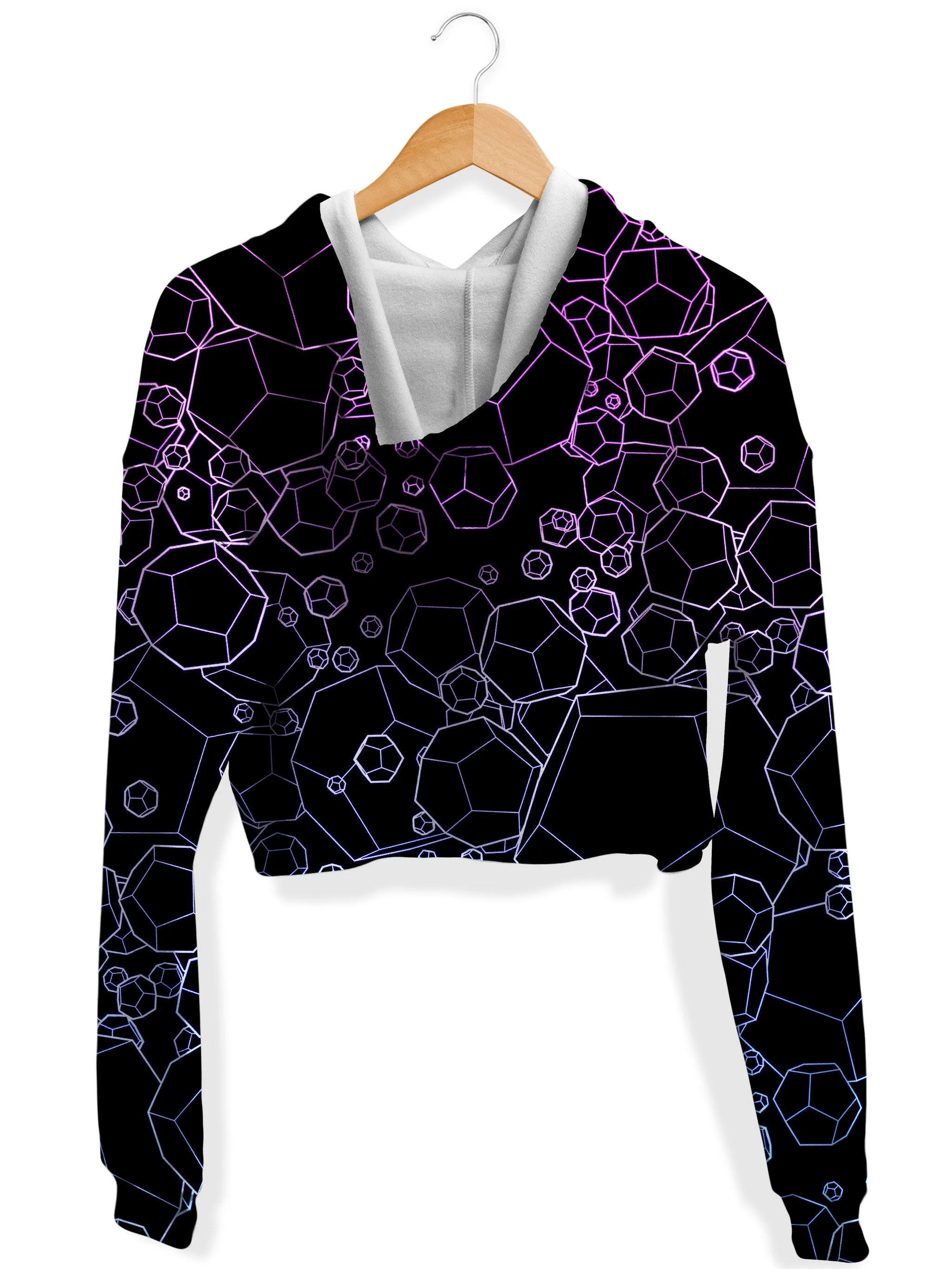 Dodecahedron Madness Cold Fleece Crop Hoodie