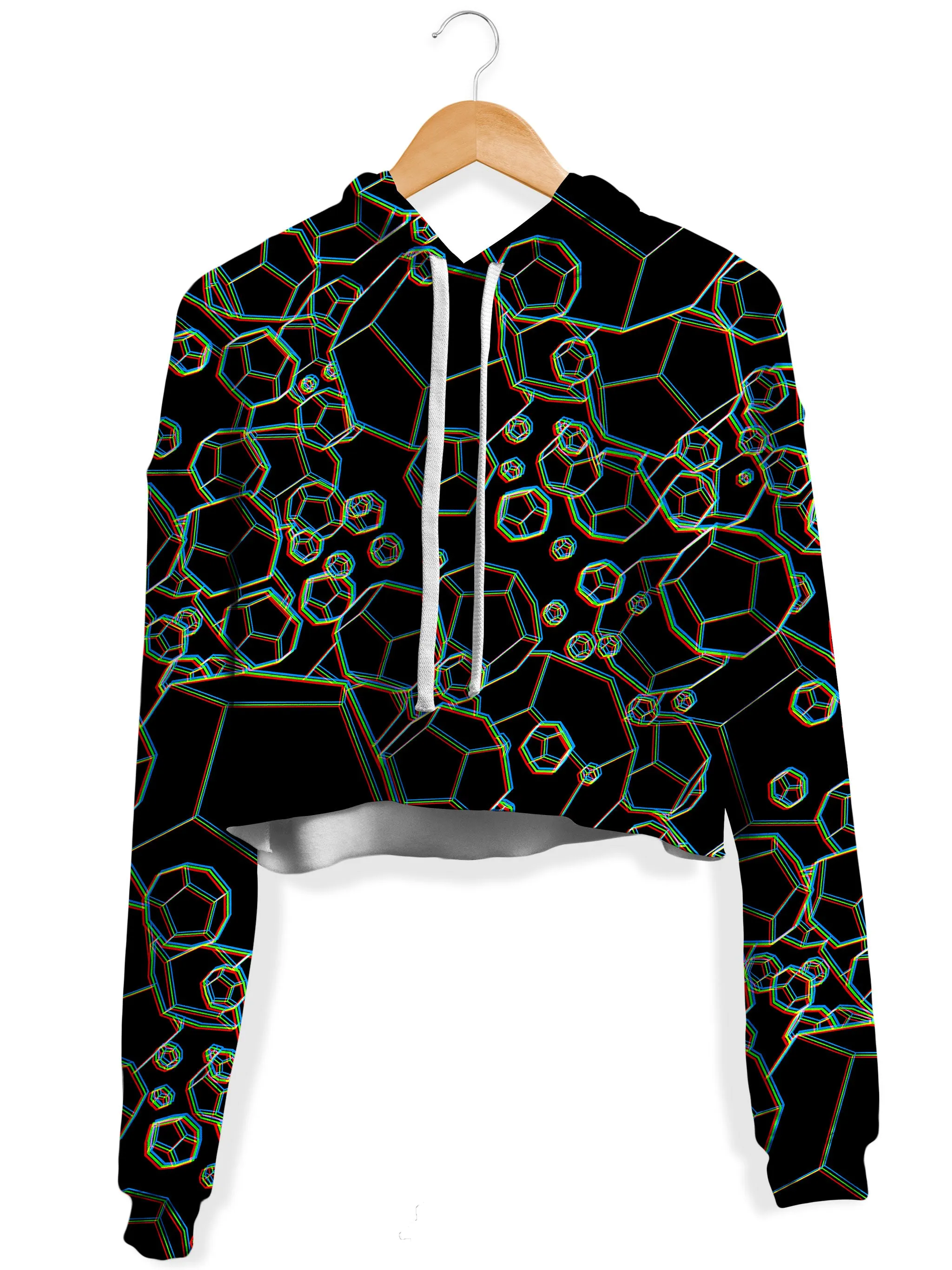 Dodecahedron Madness Glitch Crop Hoodie and Leggings Combo