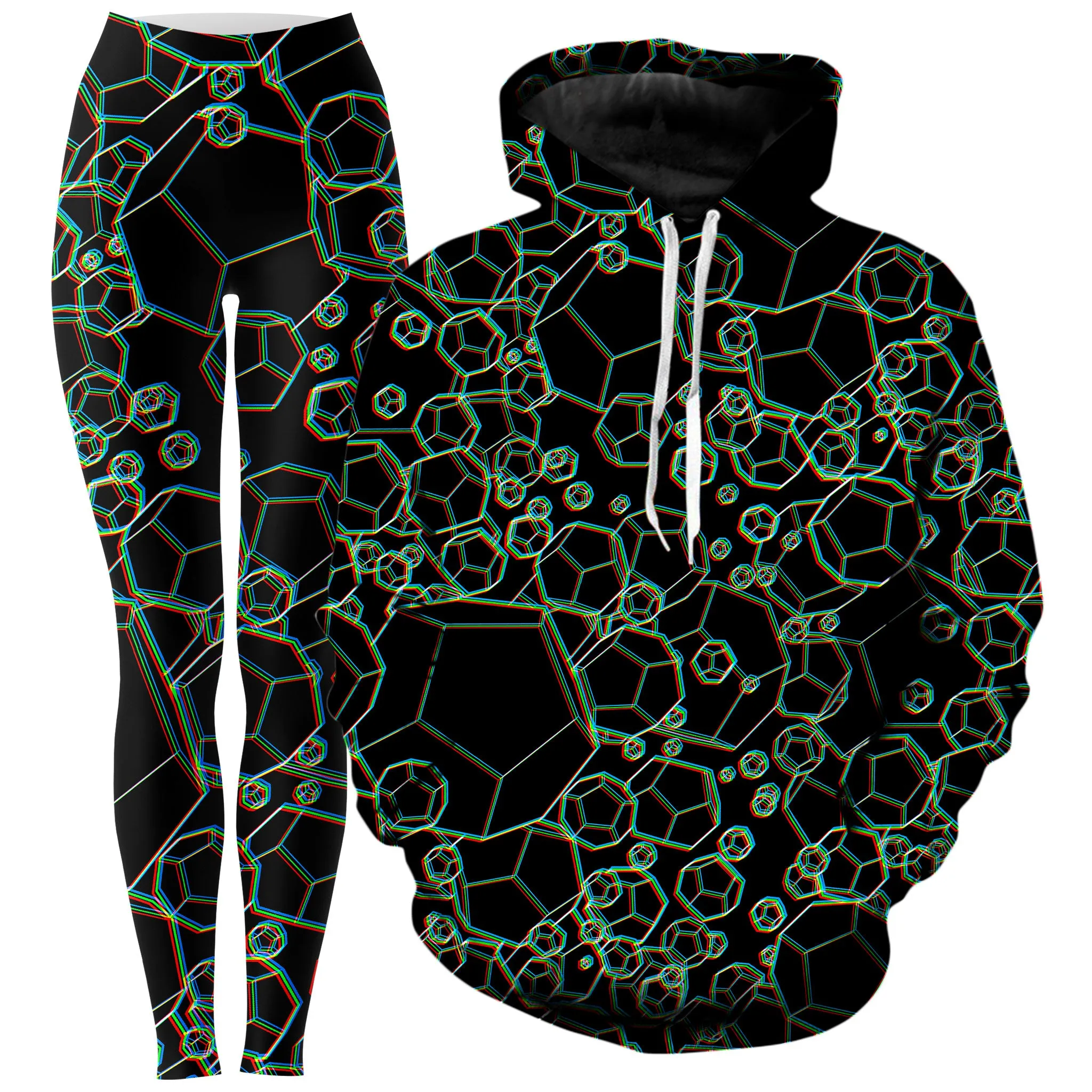 Dodecahedron Madness Glitch Hoodie and Leggings Combo