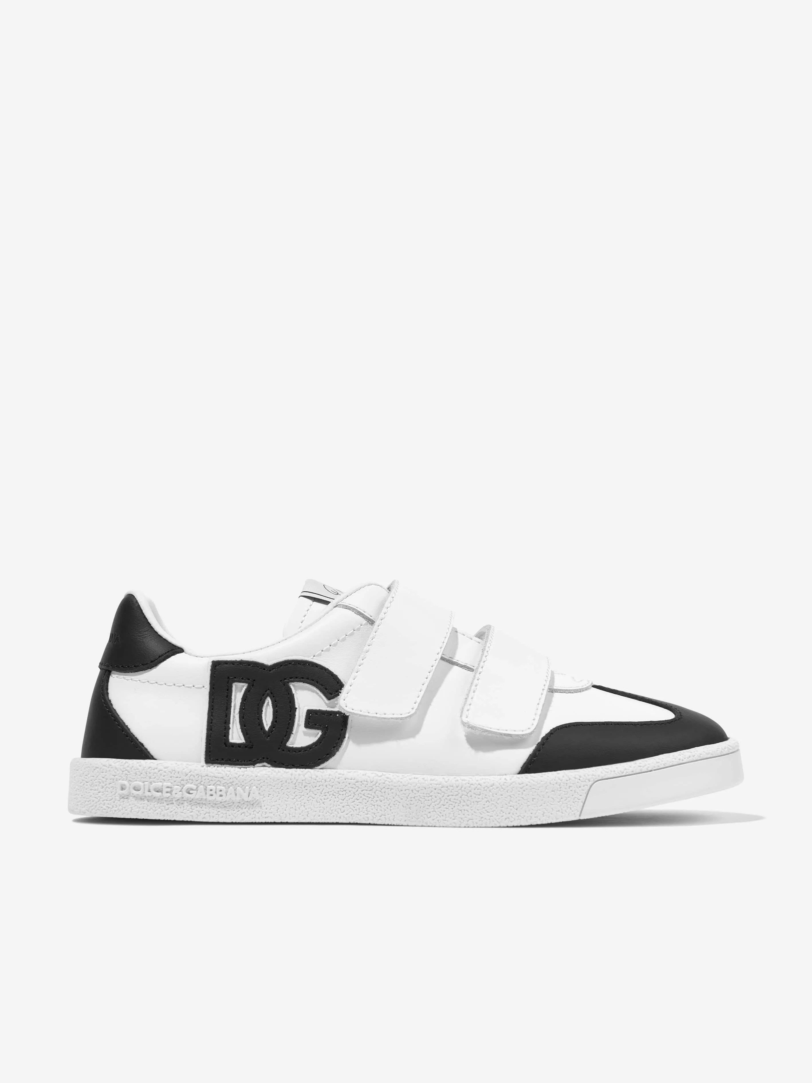 Dolce & Gabbana Boys Leather Portofino Trainers in White