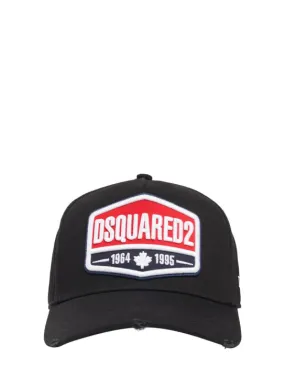 Dsquared2   Logo patch cotton baseball cap 