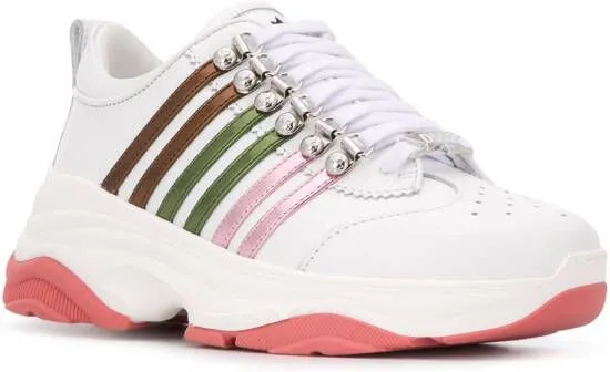 DSQUARED2 multi-striped low-top chunky sneakers White