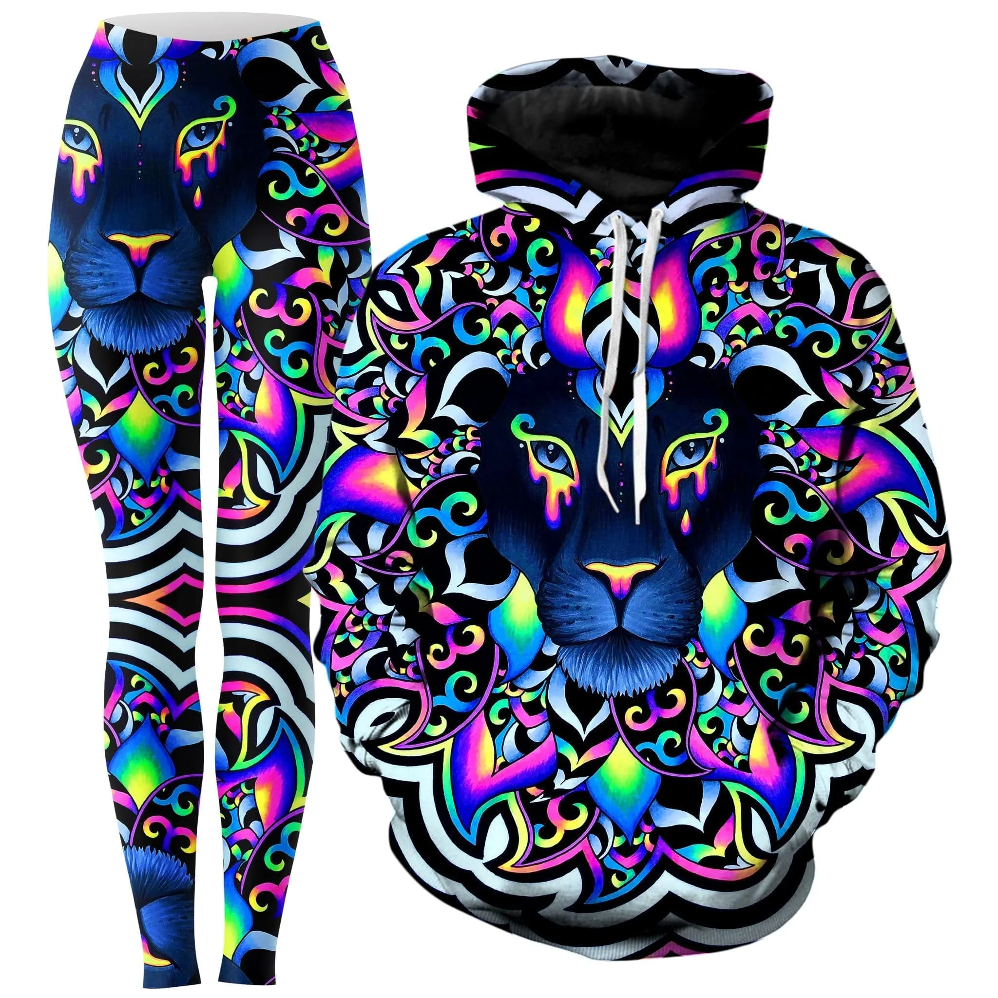 Electric Lion Hoodie and Leggings Combo