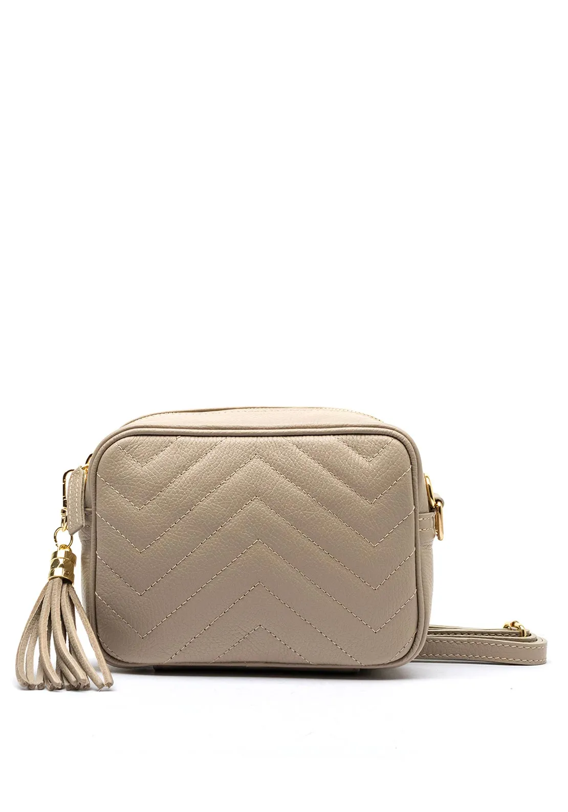 Elie Beaumont Tassel Keyring Crossbody Bag, Beige