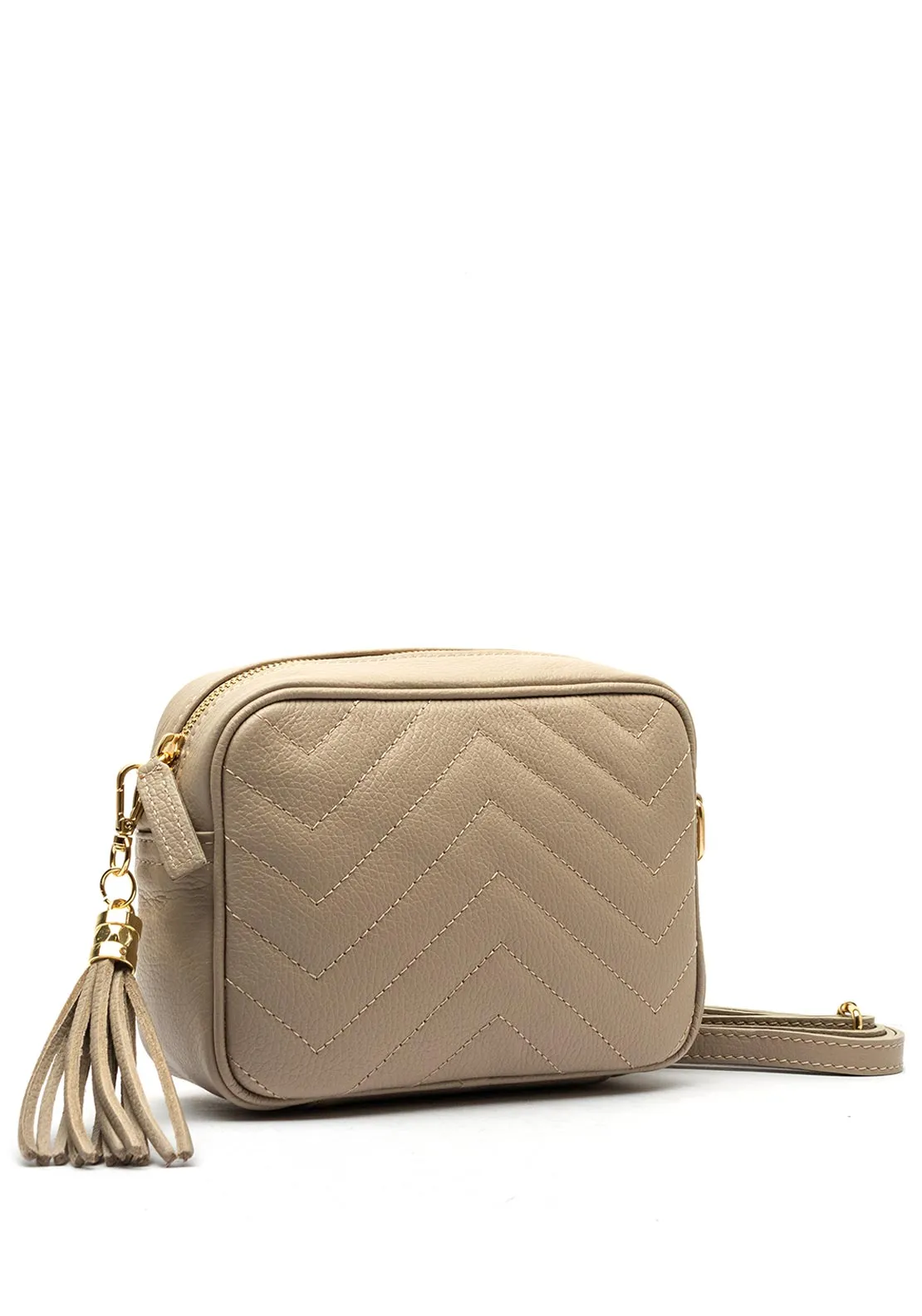 Elie Beaumont Tassel Keyring Crossbody Bag, Beige