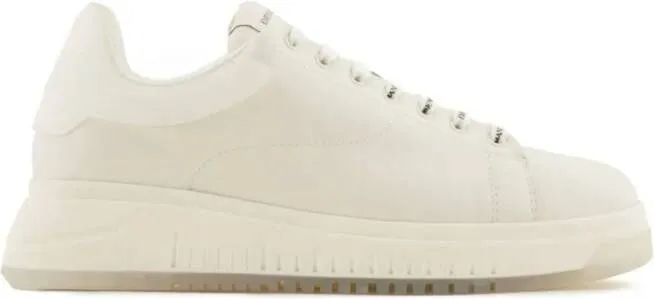 Emporio Armani chunky leather sneakers White