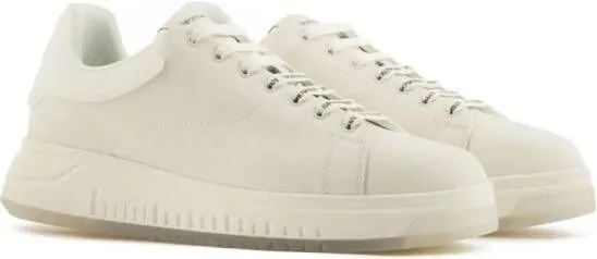 Emporio Armani chunky leather sneakers White