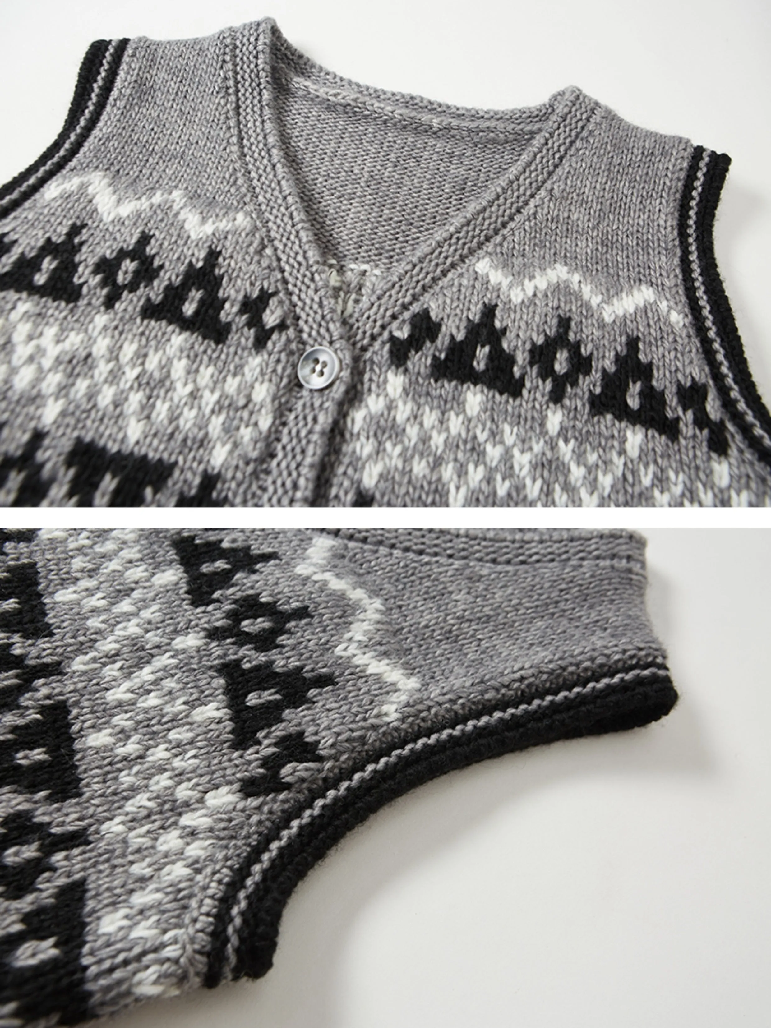 Fair Isle Jacquard Retro Vest