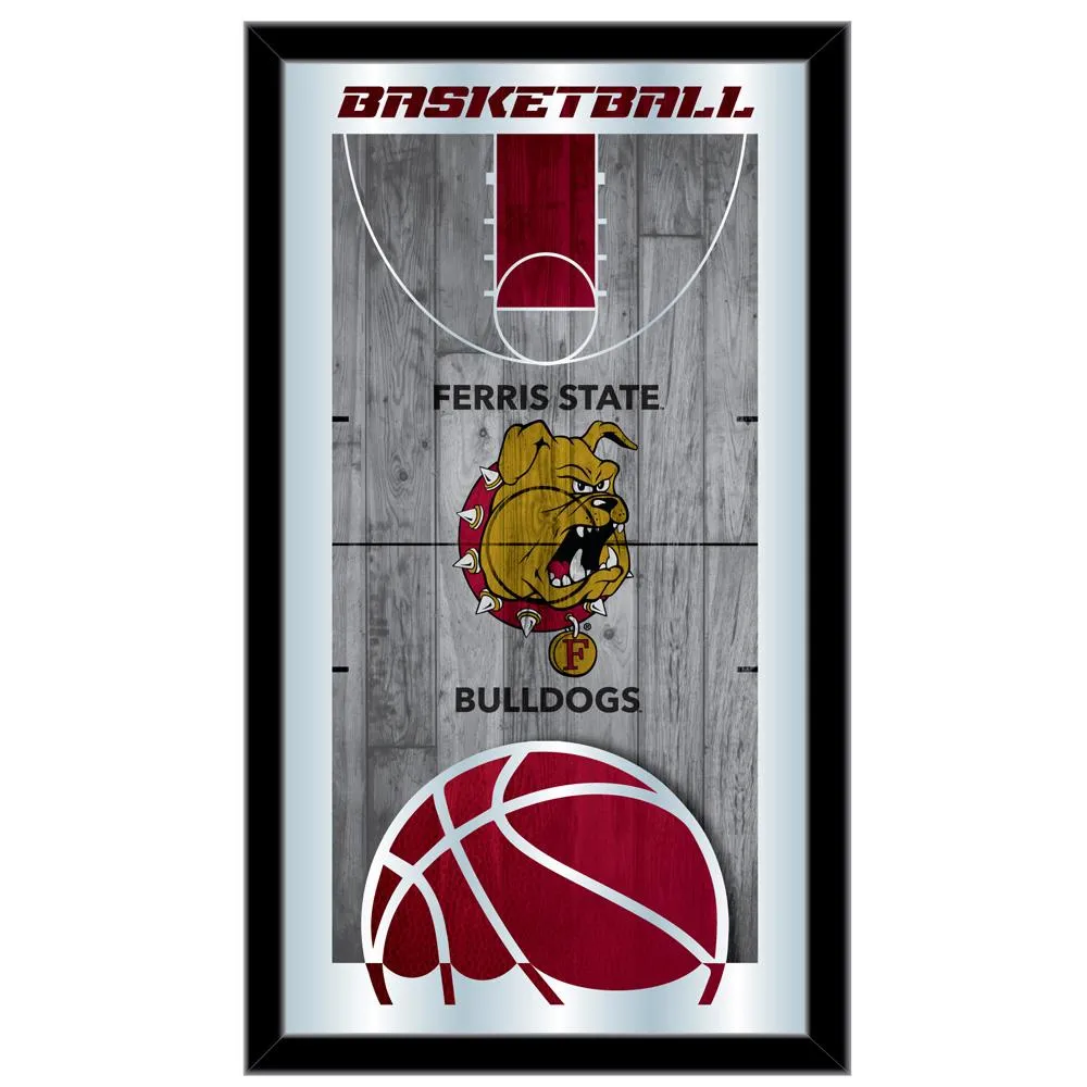 Ferris State Bulldogs HBS Basketball Framed Hanging Glass Wall Mirror (26x15)