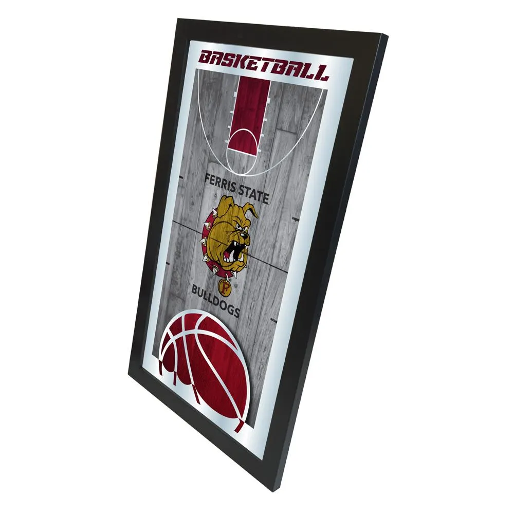 Ferris State Bulldogs HBS Basketball Framed Hanging Glass Wall Mirror (26x15)