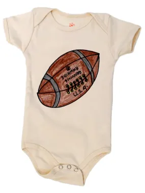 Football Natural Organic Onesie